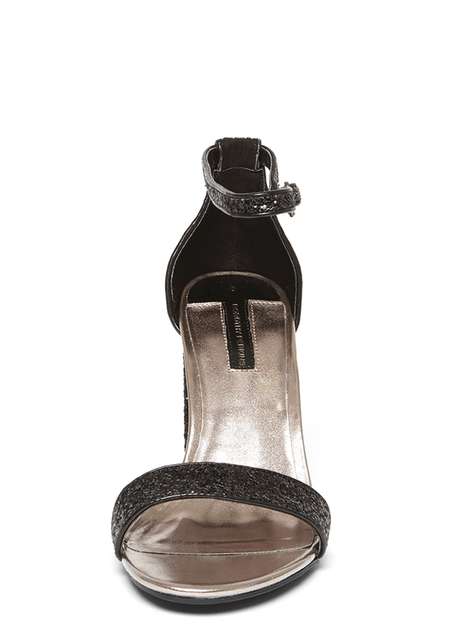 Black 'Carbon' Glitter Sandals